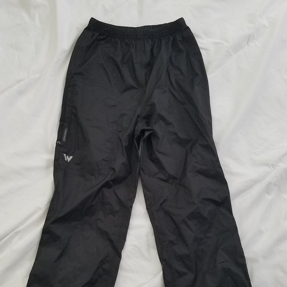 White Sierra boys' black rain pants S